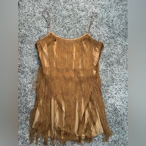ASOS Gold Fringe Mini Dress